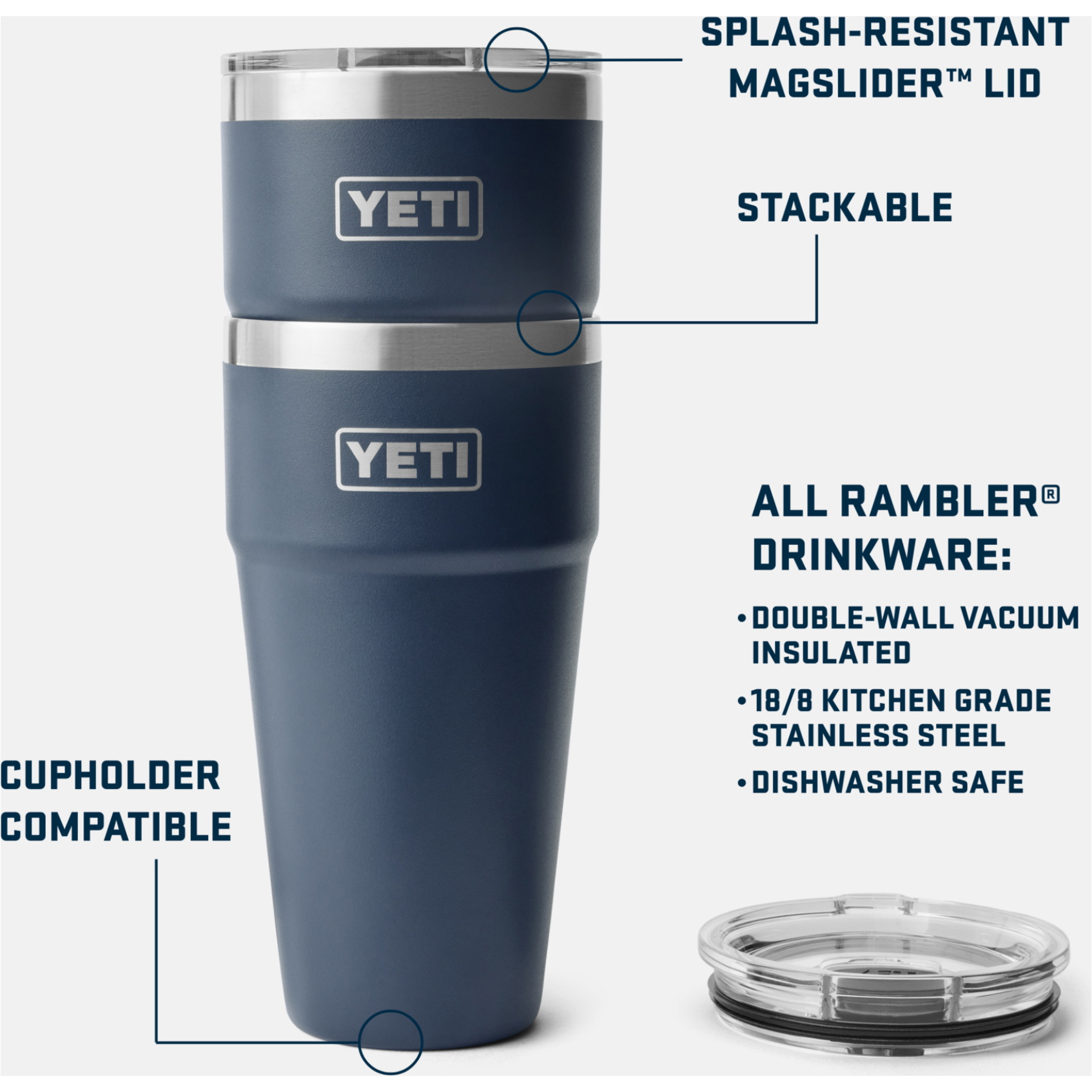 2026 YETI Rambler 30 OZ Stackable Cup 70000003291 - Navy